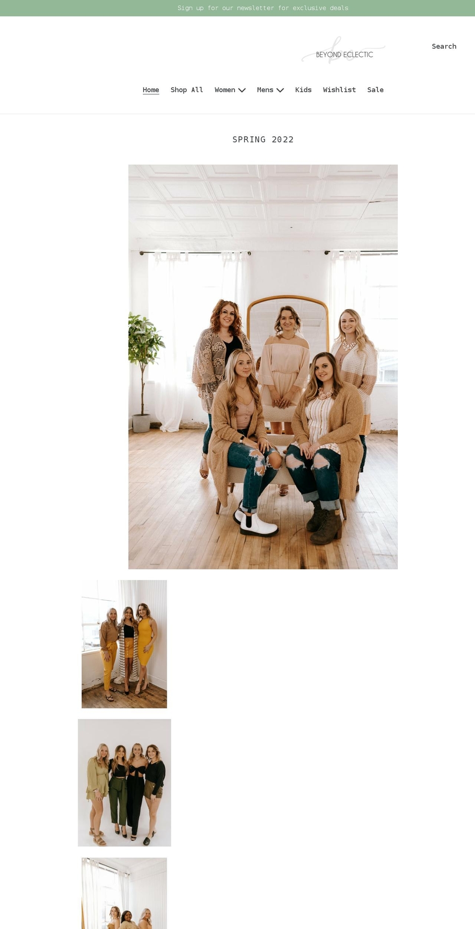 beyondeclectic.com shopify website screenshot
