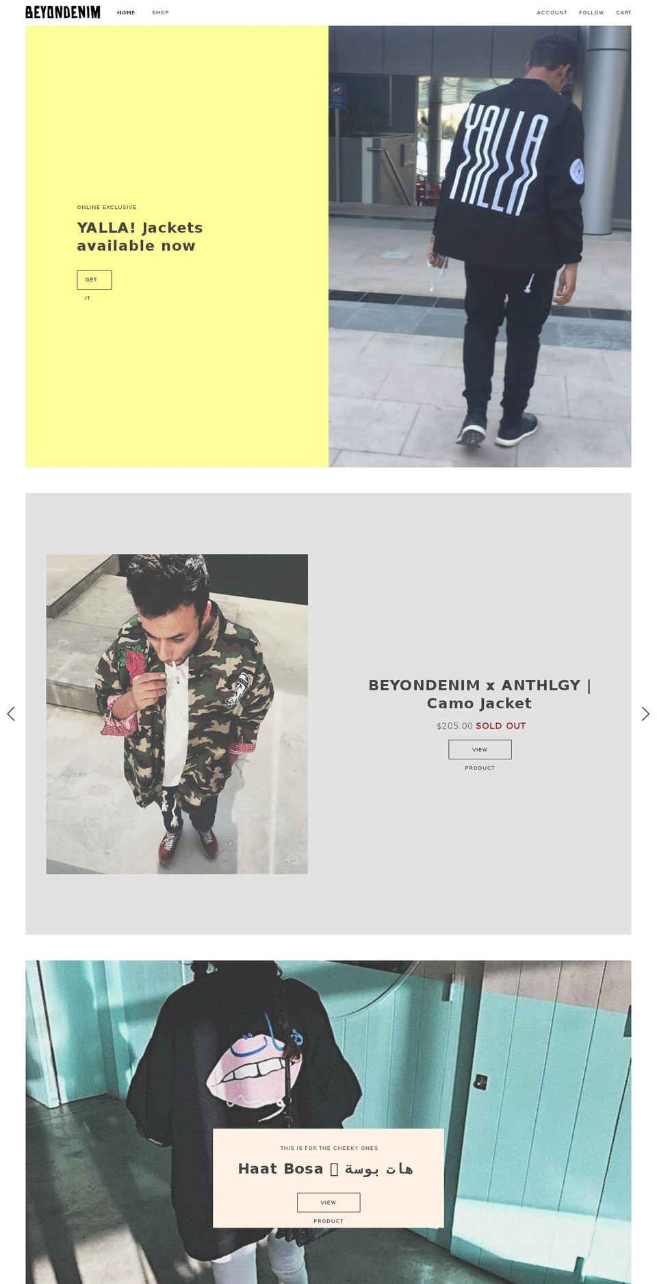 beyondenim.com — Shopify storefront screenshot