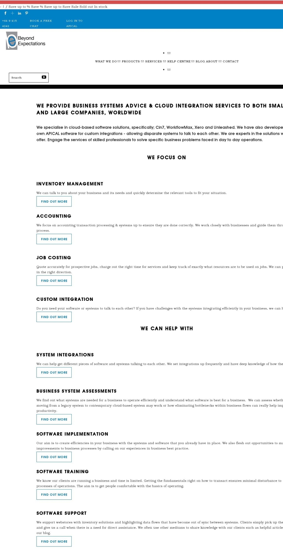 beyondexpectations.co.nz shopify website screenshot