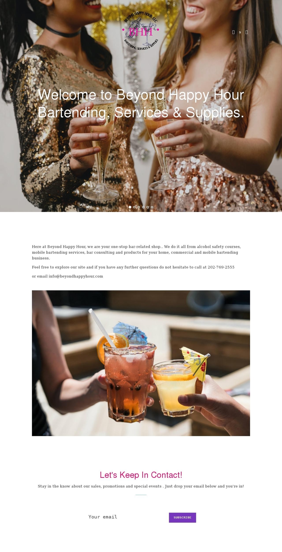 beyondhappyhour.com shopify website screenshot