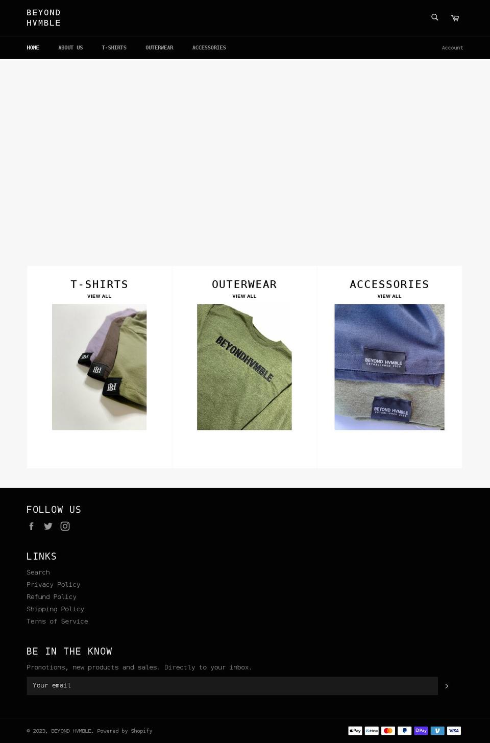 beyondhvmble.com shopify website screenshot