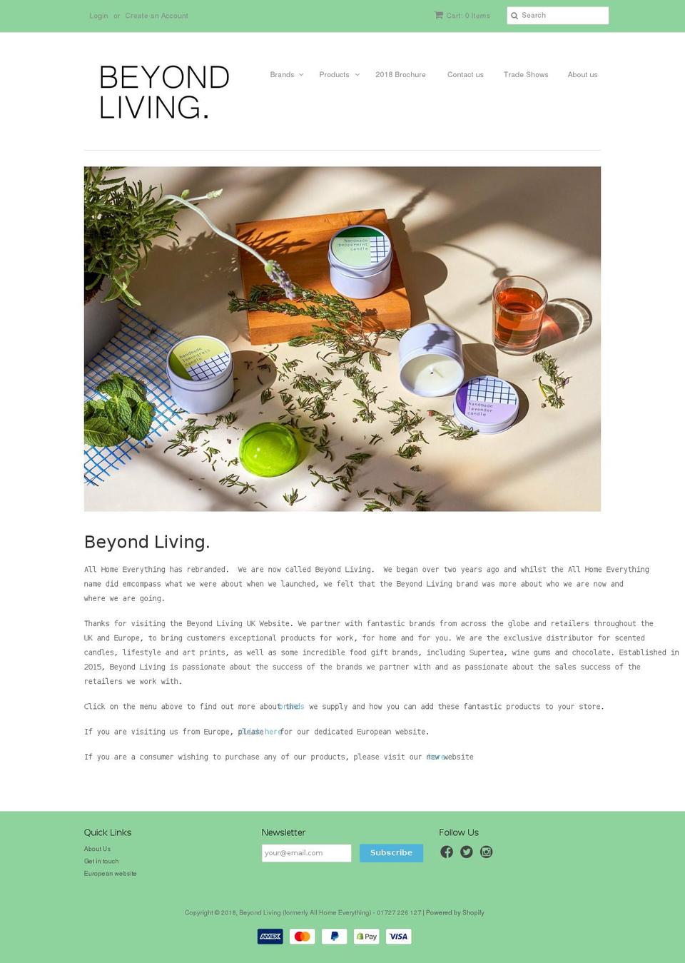 beyondliving.co shopify website screenshot