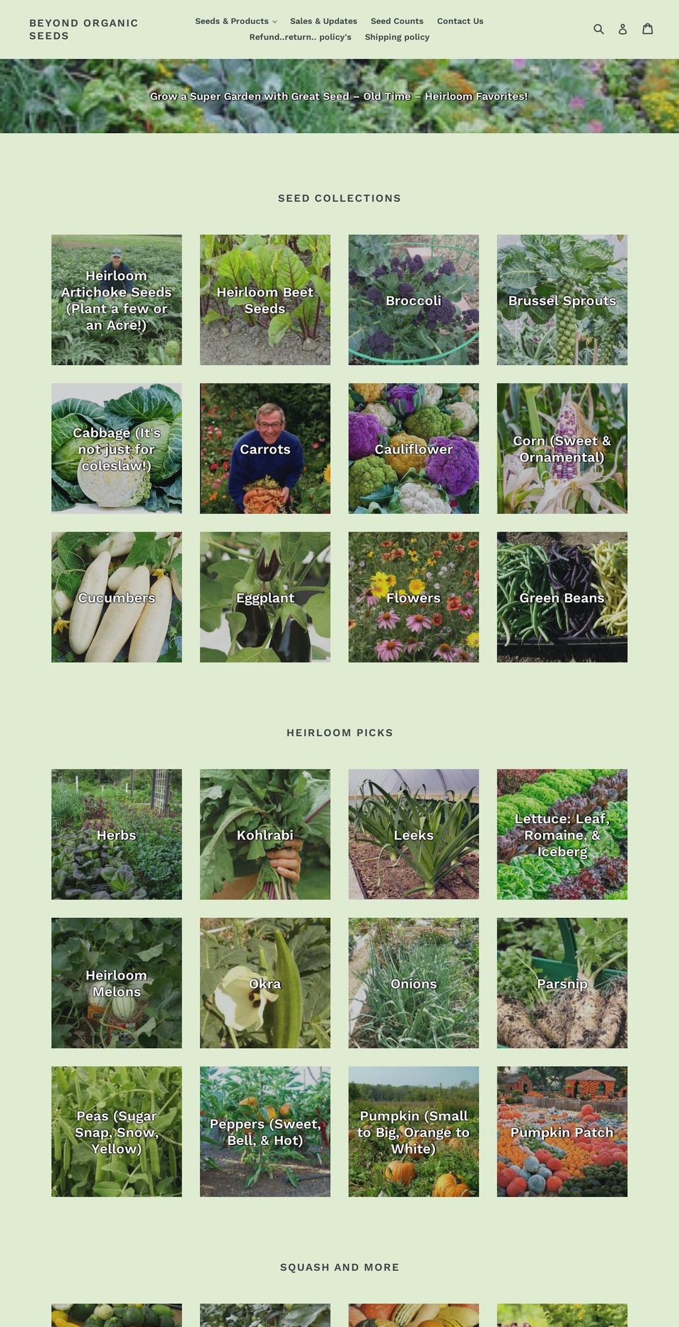 beyondorganicseed.com shopify website screenshot