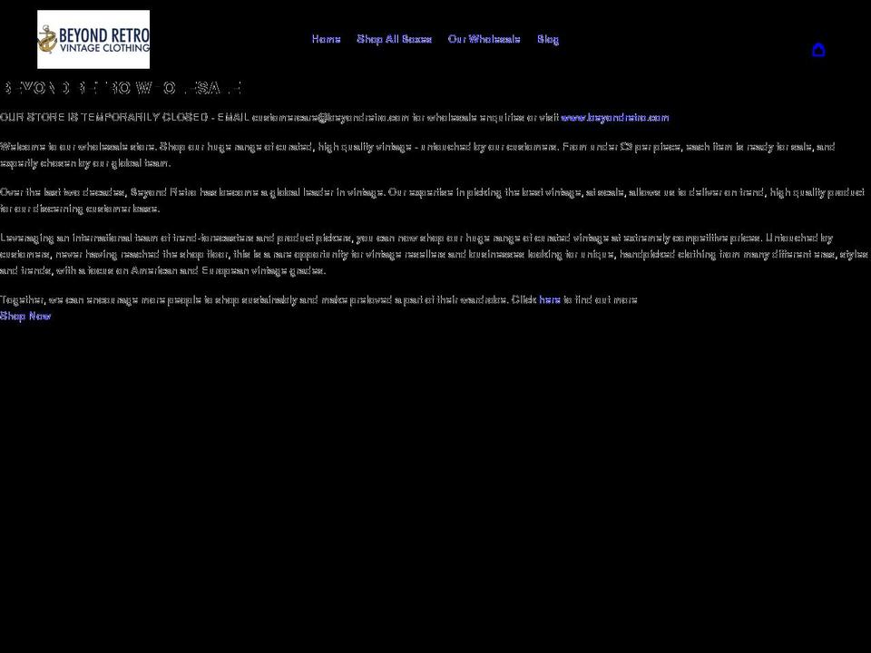 beyondretrowholesale.com shopify website screenshot