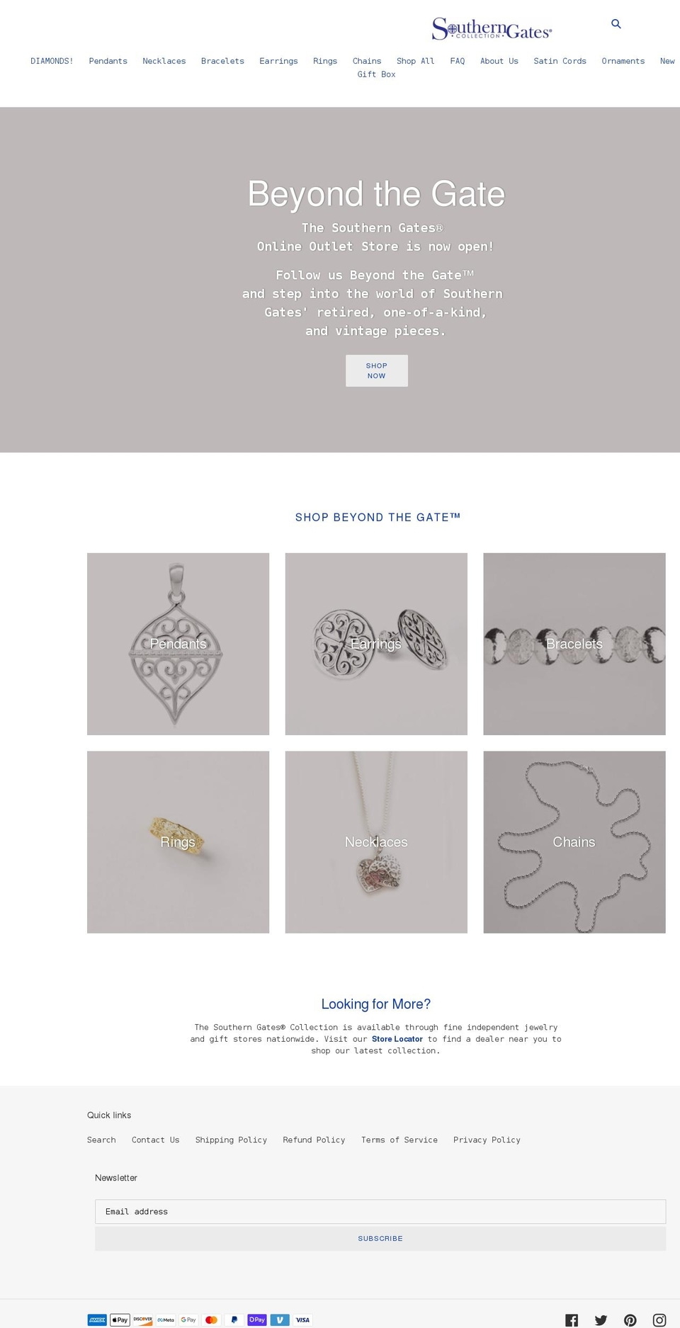 beyondsoutherngates.com shopify website screenshot