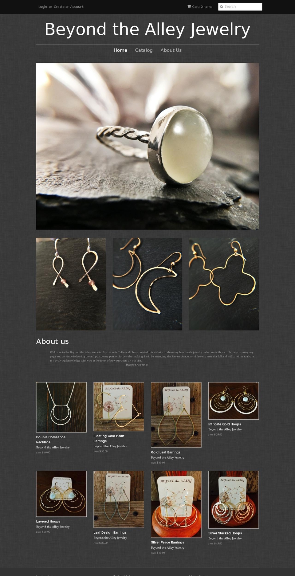 Artisan Shopify theme site example beyondthealleyjewelry.com