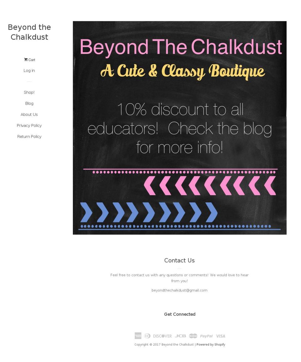 beyondthechalkdust.com shopify website screenshot