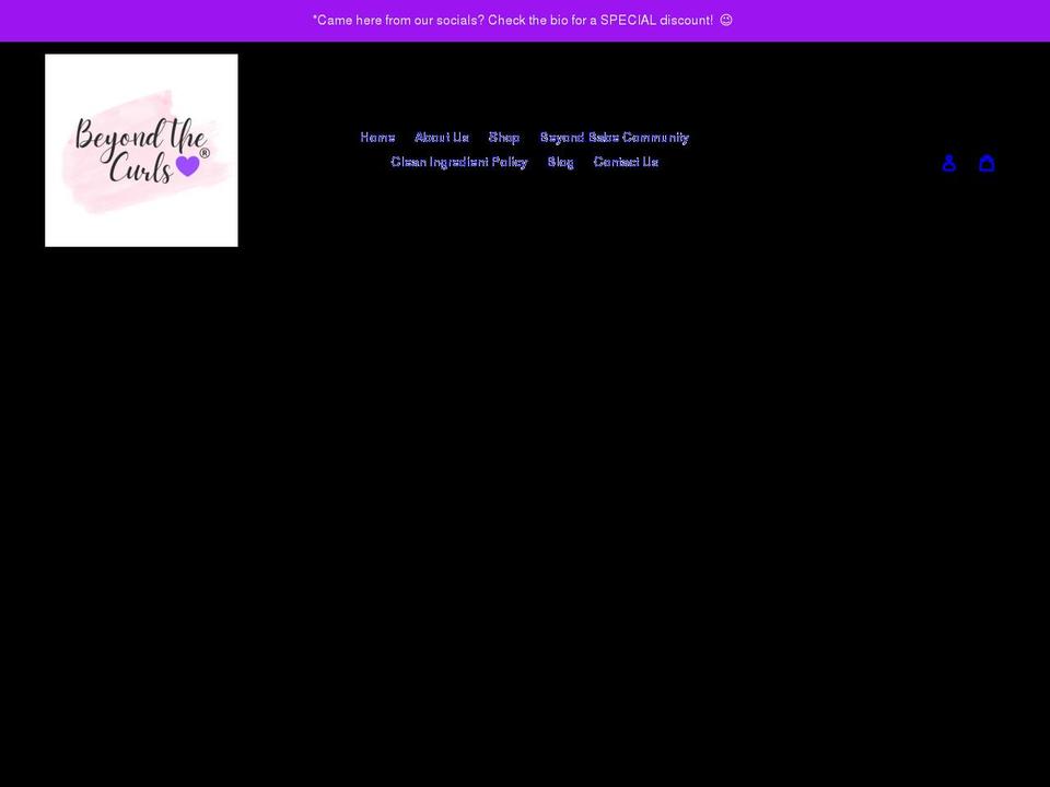 beyondthecurls.co shopify website screenshot