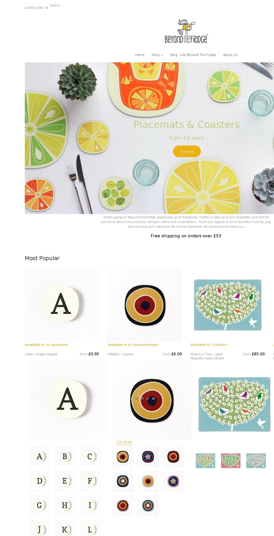 beyondthefridge.com shopify website screenshot