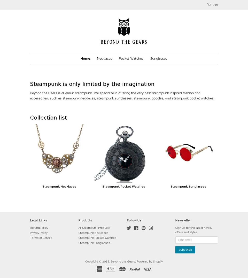 beyondthegears.com — Shopify storefront screenshot