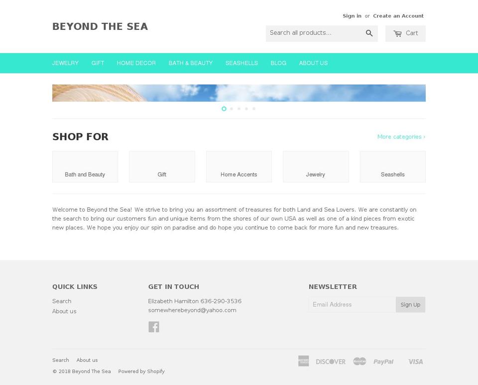 beyondtheseas.org shopify website screenshot