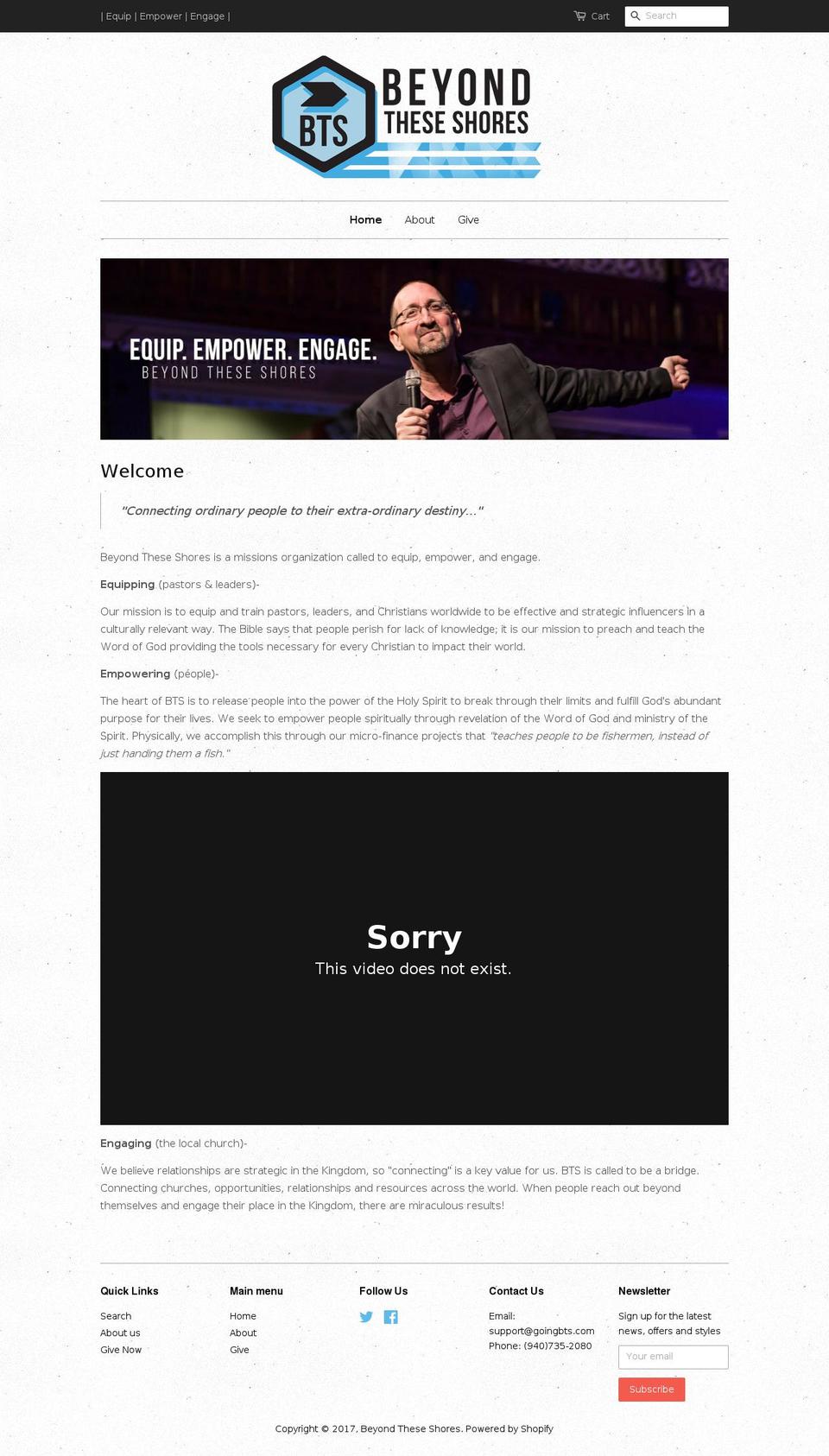 beyondtheseshores.com shopify website screenshot