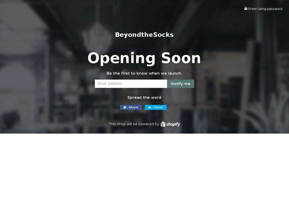 beyondthesocks.com shopify website screenshot