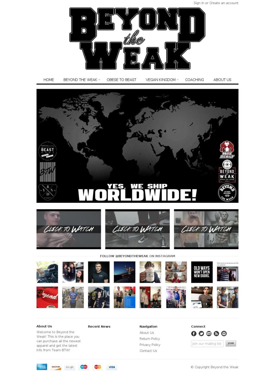 beyondtheweak.com shopify website screenshot