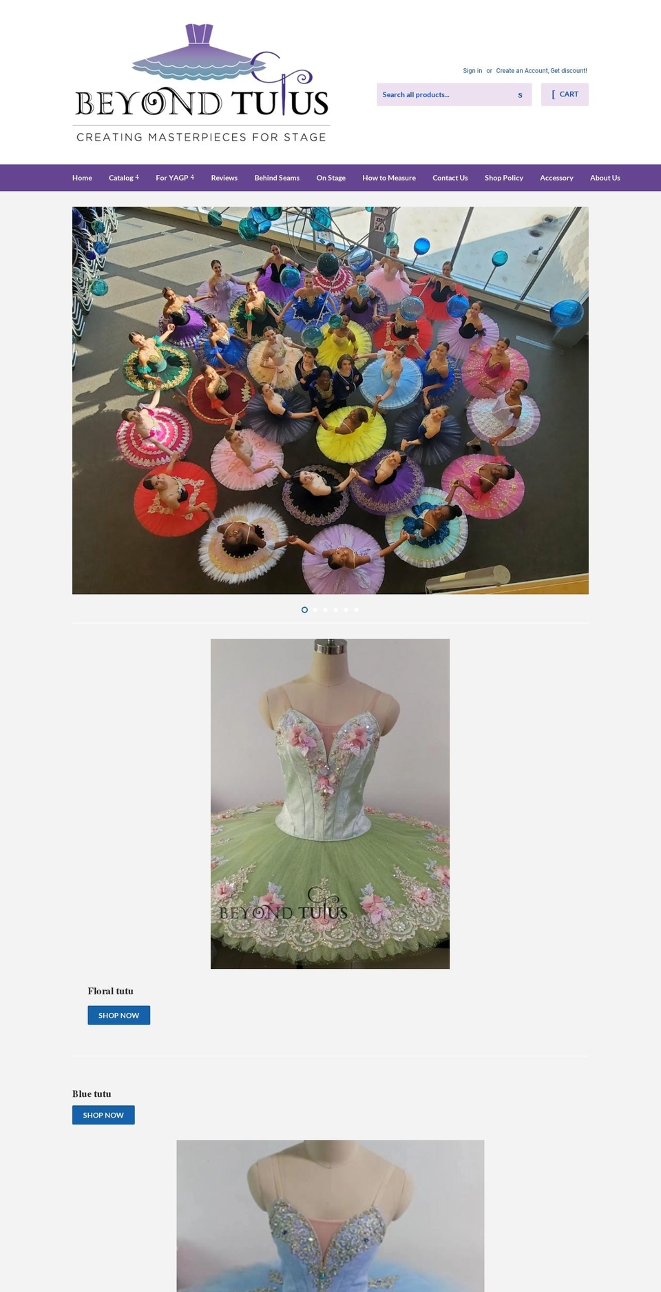 beyondtutus.com — Shopify storefront screenshot