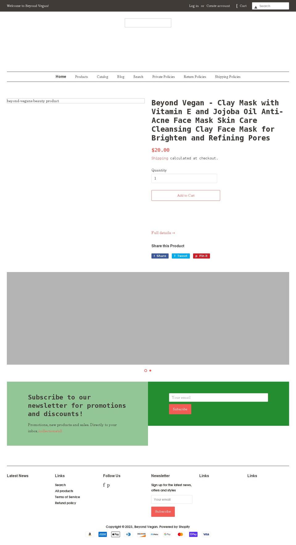 beyondvegan.com shopify website screenshot