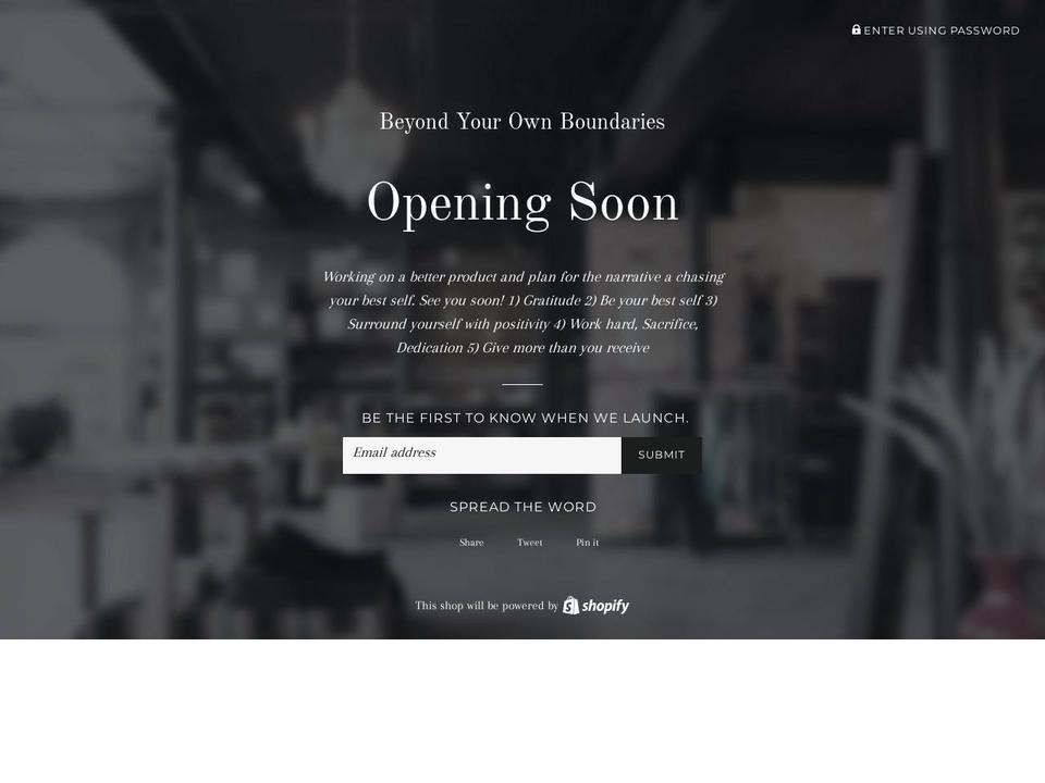 beyondyourownboundaries.com — Shopify storefront screenshot