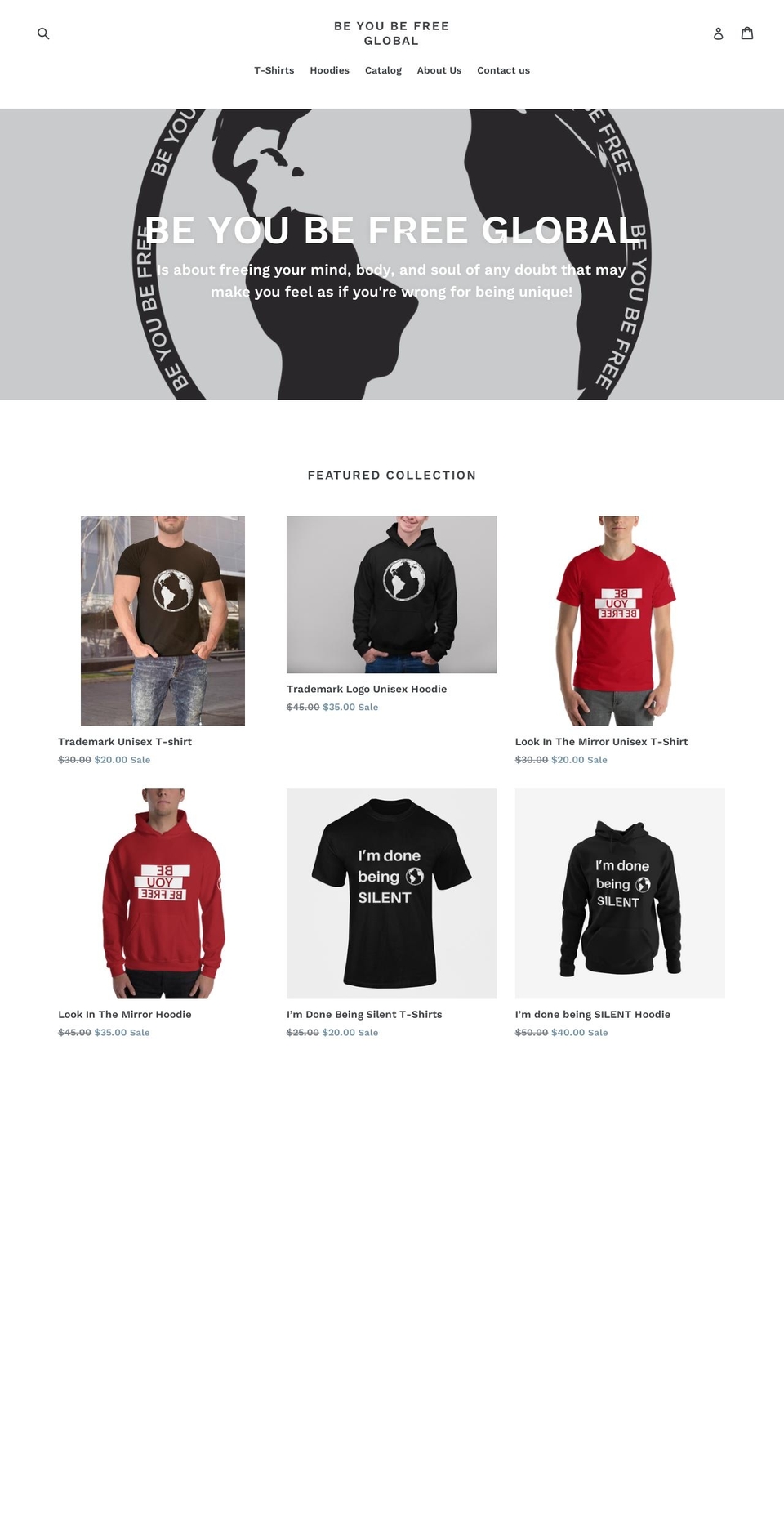 beyoubefreeglobal.com shopify website screenshot