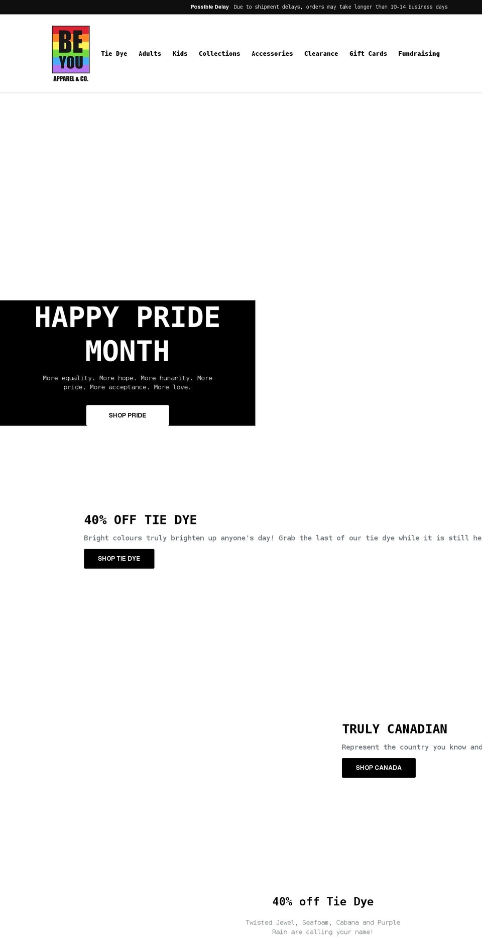 beyoucompany.ca shopify website screenshot