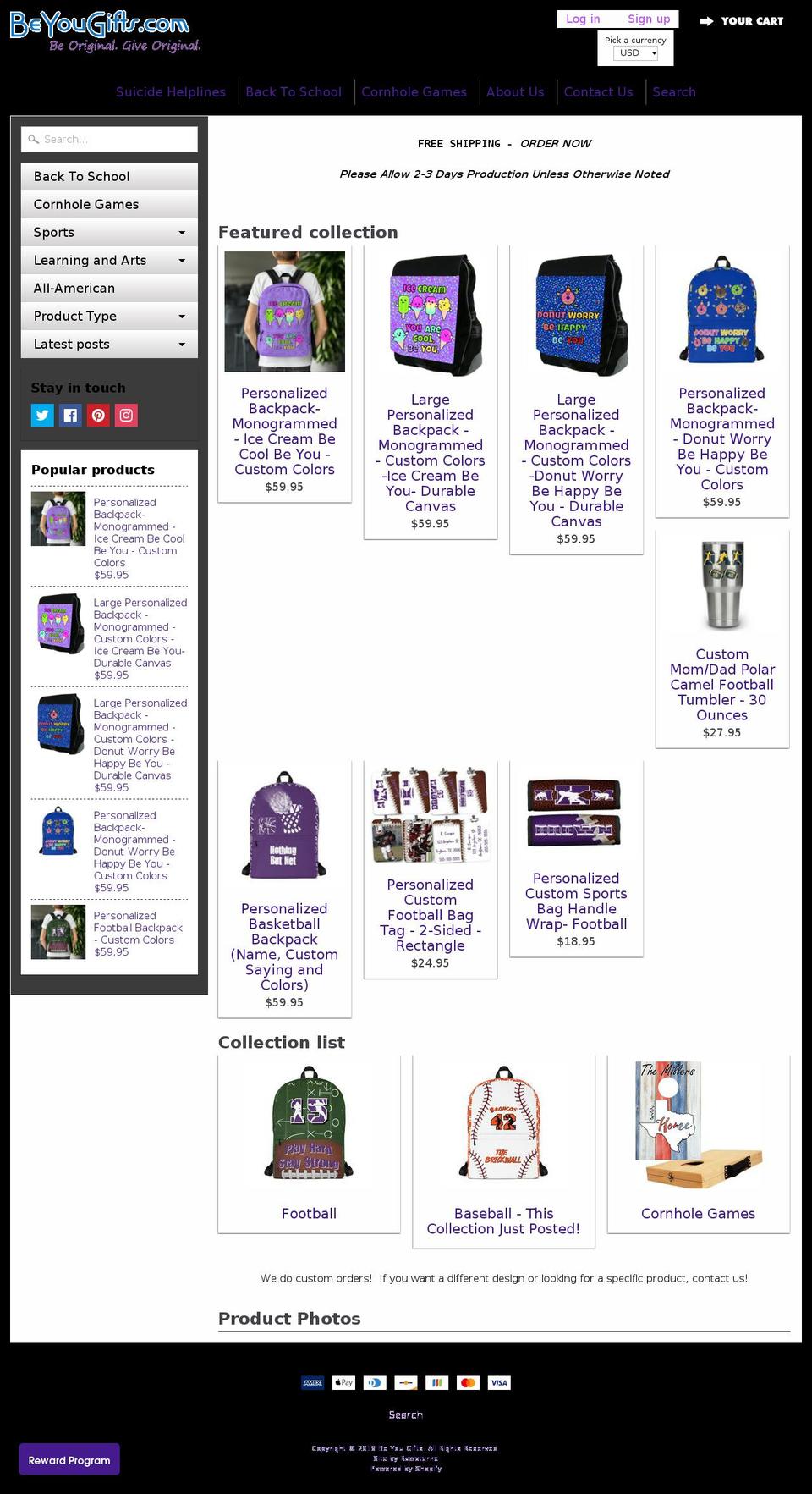 beyougifts.com — Shopify storefront screenshot