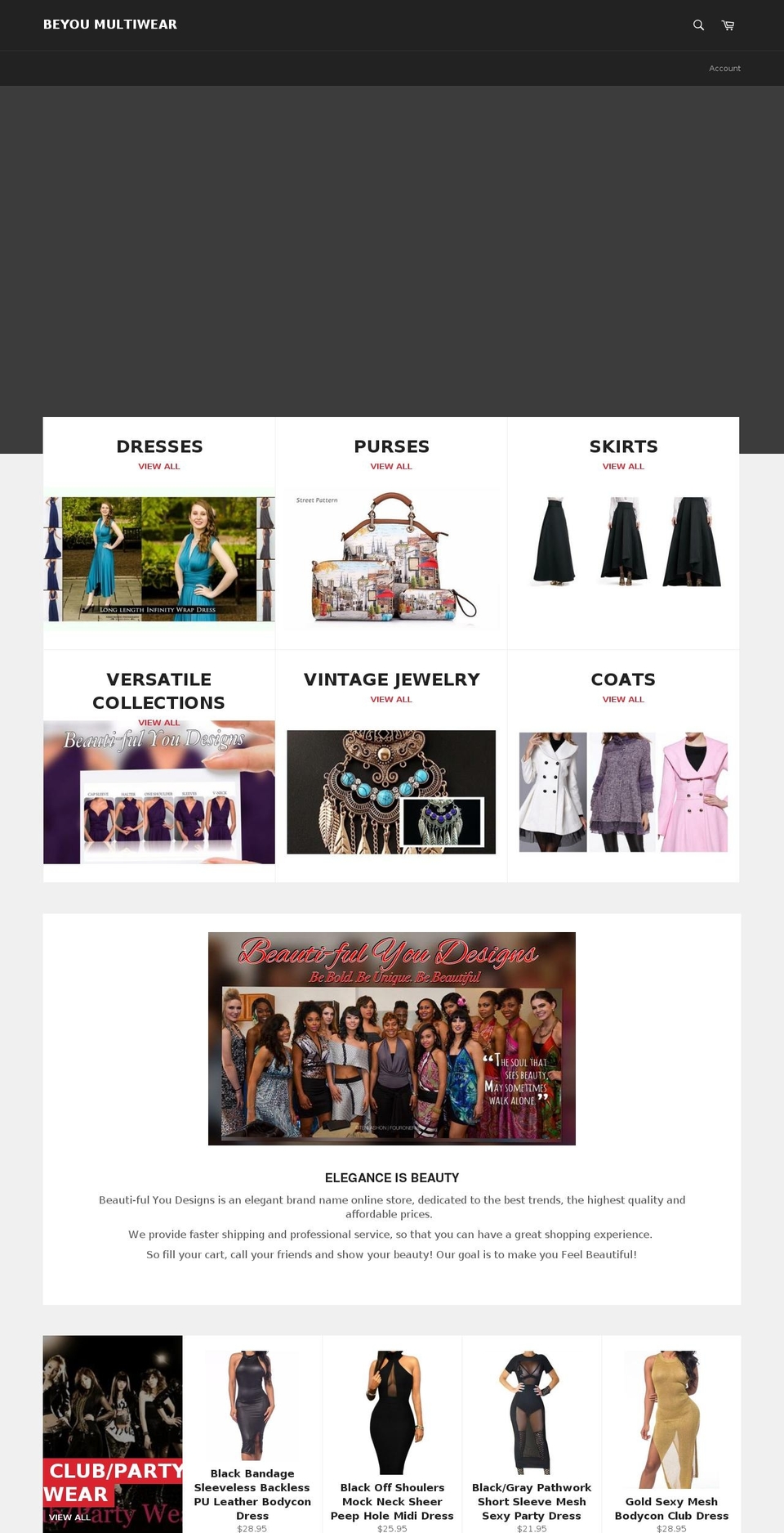 beyoumultiwear.com shopify website screenshot