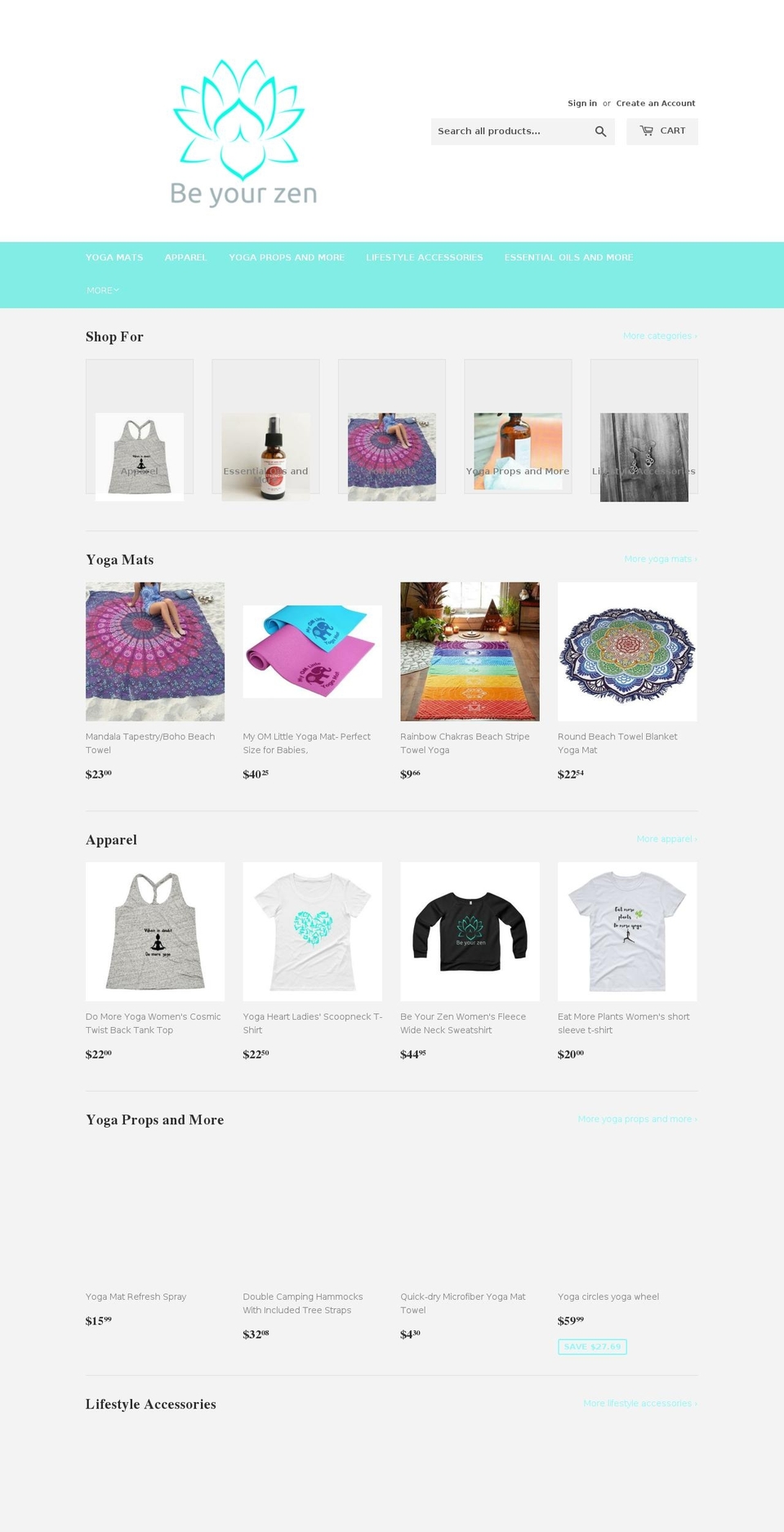 beyourzen.com — Shopify storefront screenshot