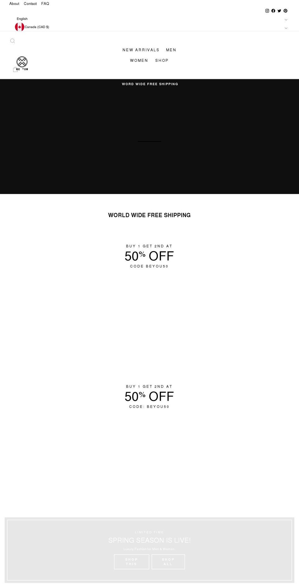 beyoustyles.com shopify website screenshot