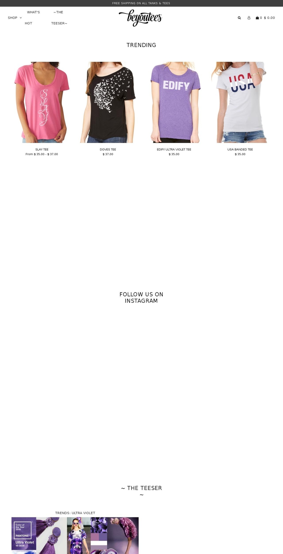 beyouteesbrand.com — Shopify storefront screenshot
