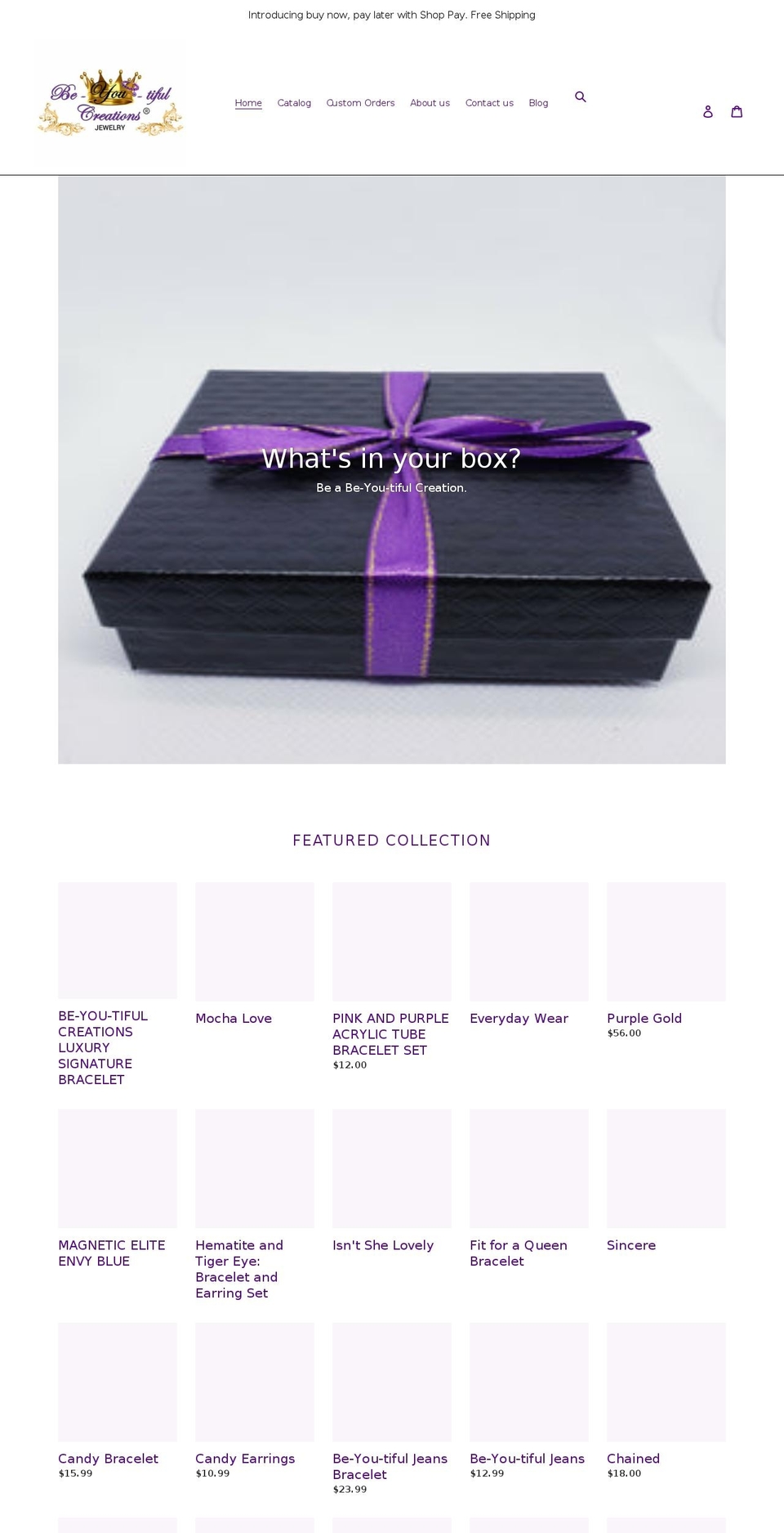 beyoutifulcreationsllc.com shopify website screenshot