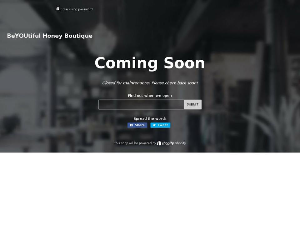beyoutifulhoneyboutique.com — Shopify storefront screenshot