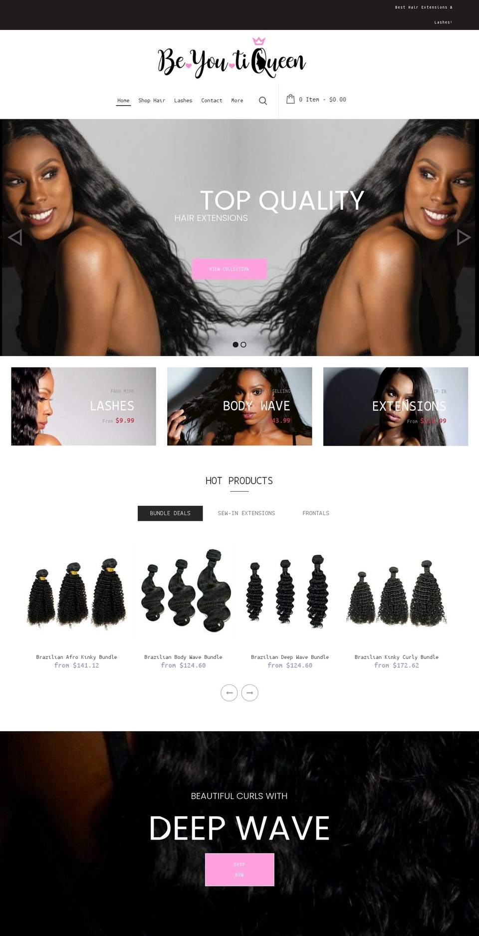 beyoutiqueen.com shopify website screenshot