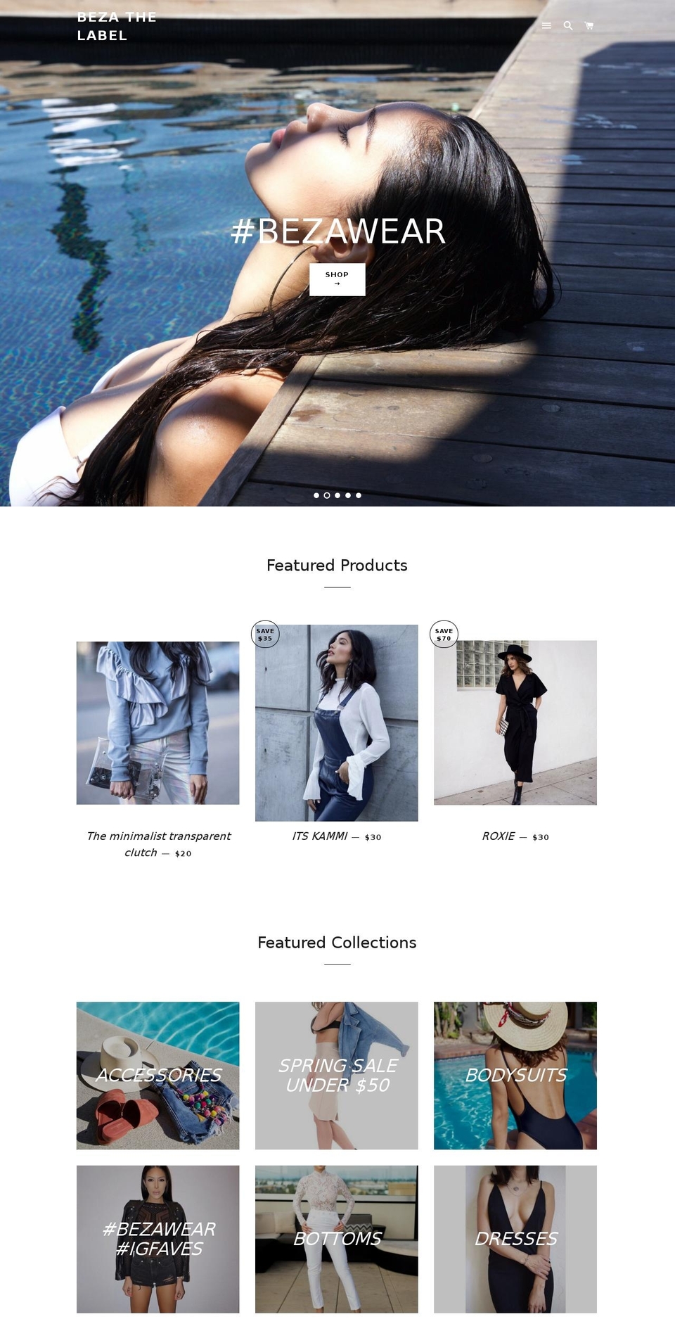 bezathelabel.com shopify website screenshot