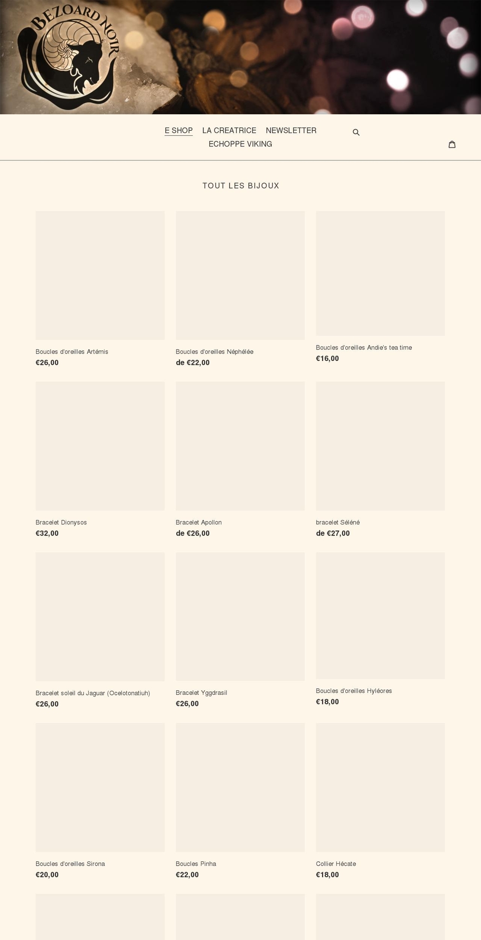bezoardnoir.com shopify website screenshot