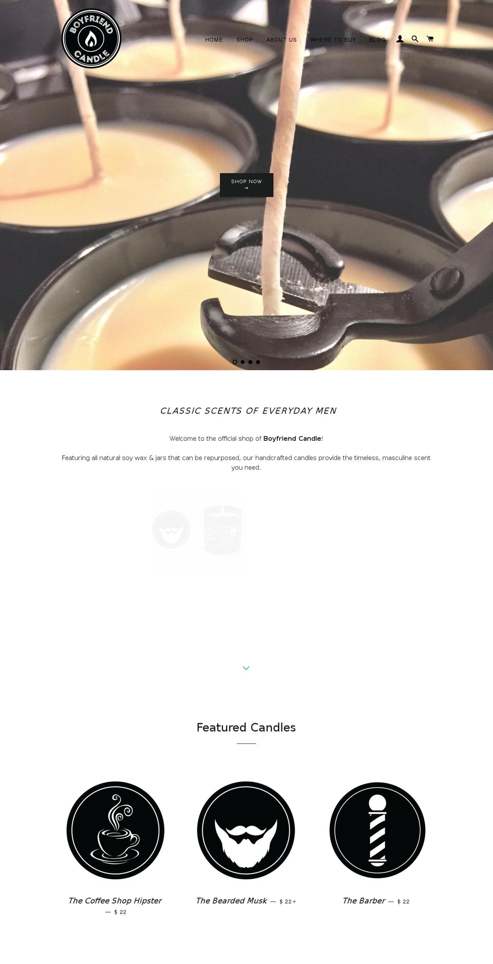 bfcandle.com shopify website screenshot