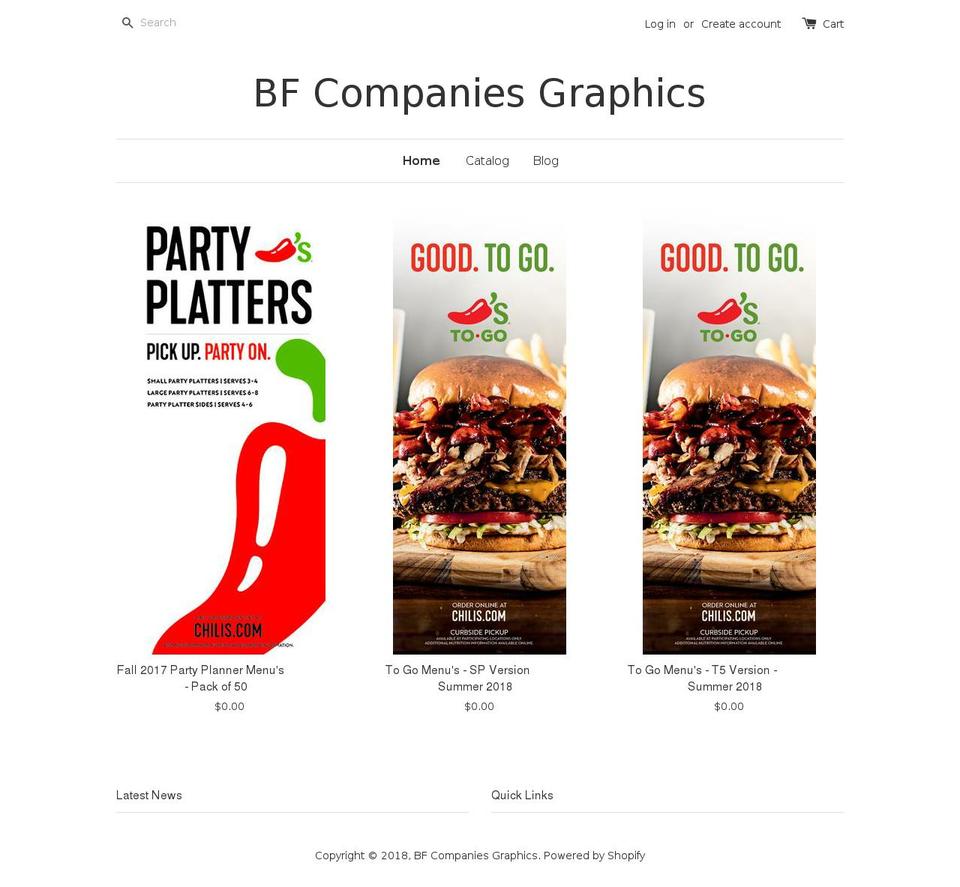 bfcgraphics.com — Shopify storefront screenshot