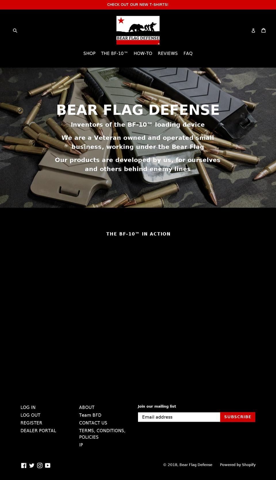 bfdefense.com — Shopify storefront screenshot