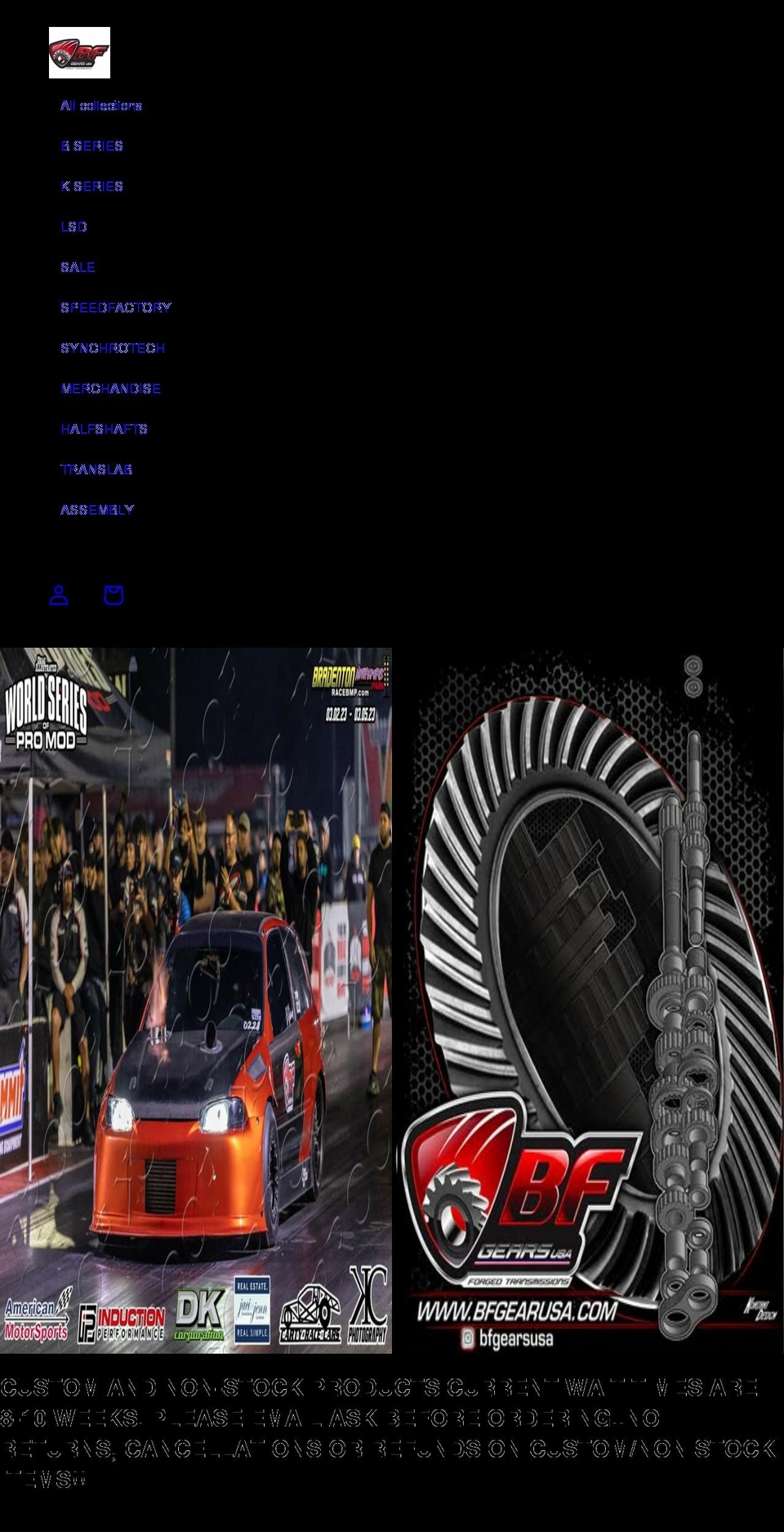 bfgearusa.com shopify website screenshot