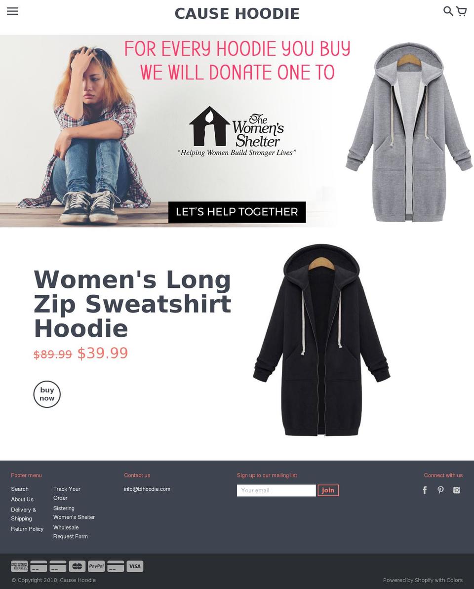 bfhoodie.com shopify website screenshot
