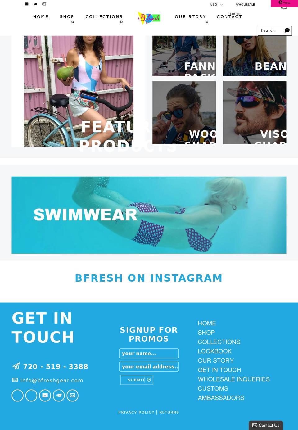 bfreshgear.com shopify website screenshot