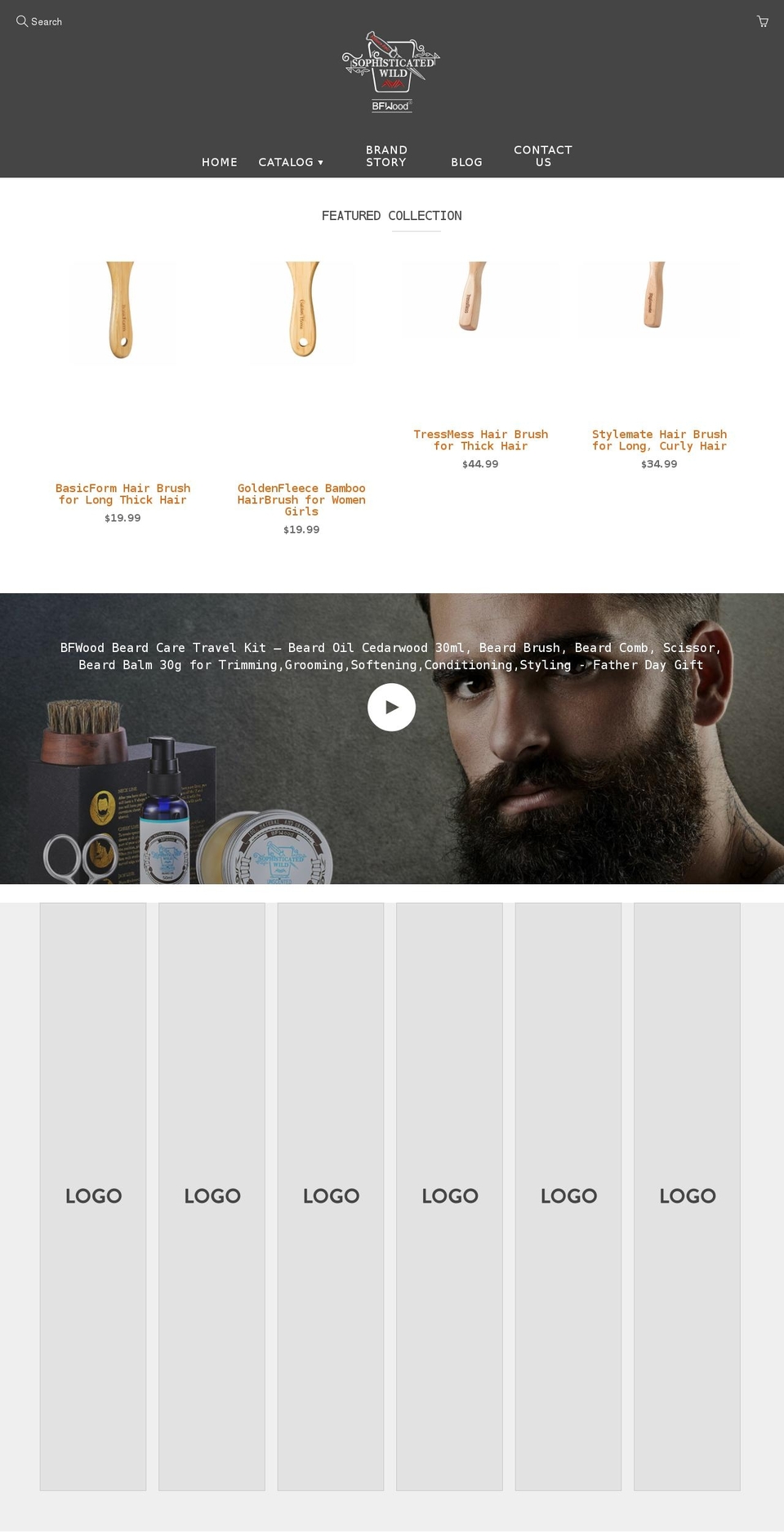 bfwoodbeard.com shopify website screenshot