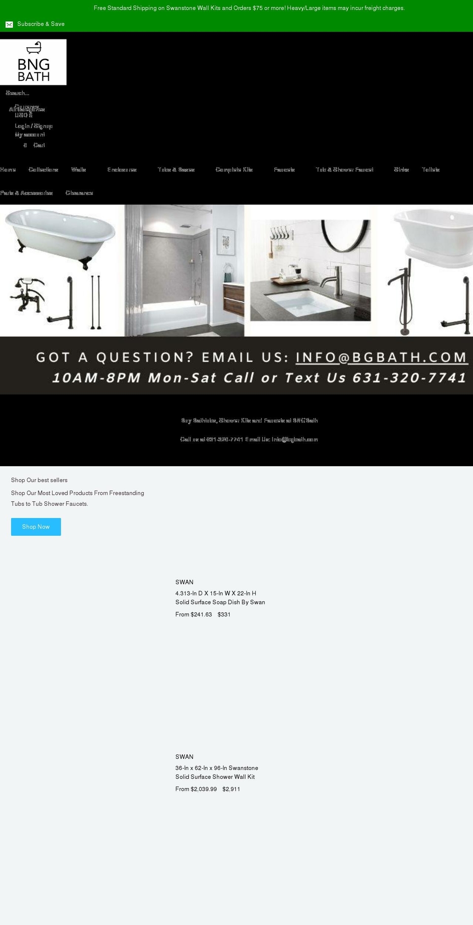 bgbath.com shopify website screenshot