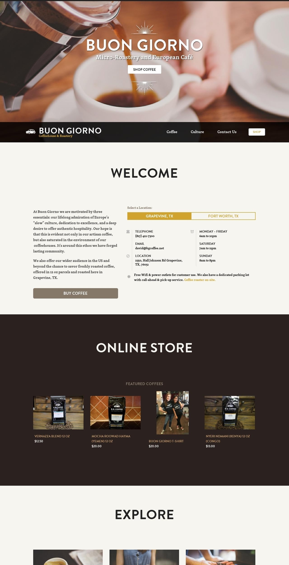 bgcoffee.net shopify website screenshot