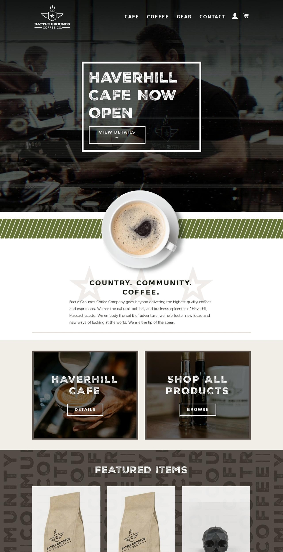 Battle Grounds Coffee Co Shopify theme site example bgcoffees.com
