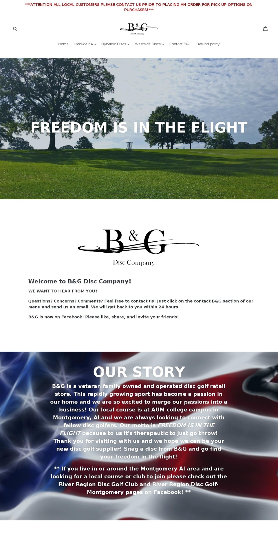 bgdisccompany.com shopify website screenshot