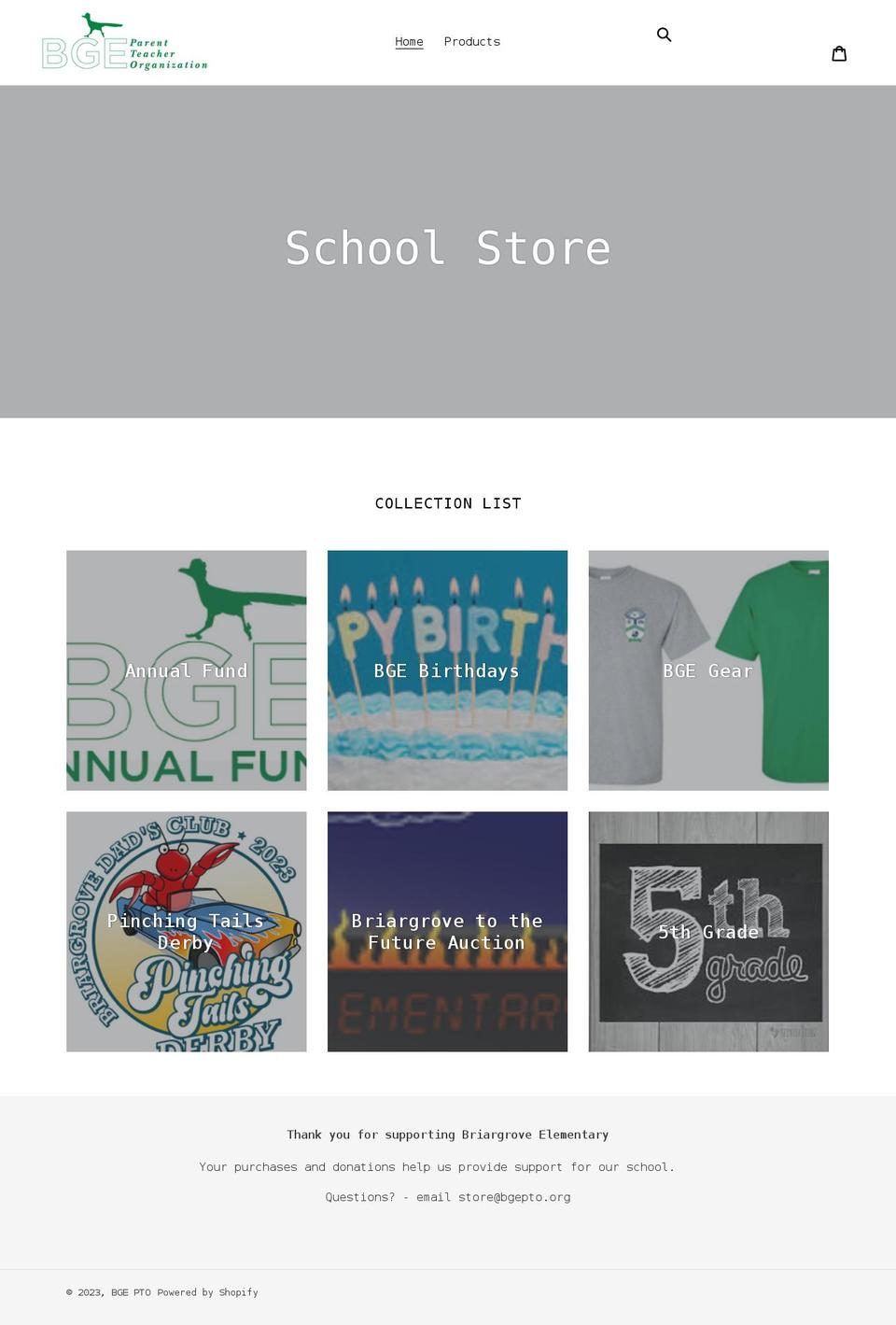 bge-pto.myshopify.com shopify website screenshot