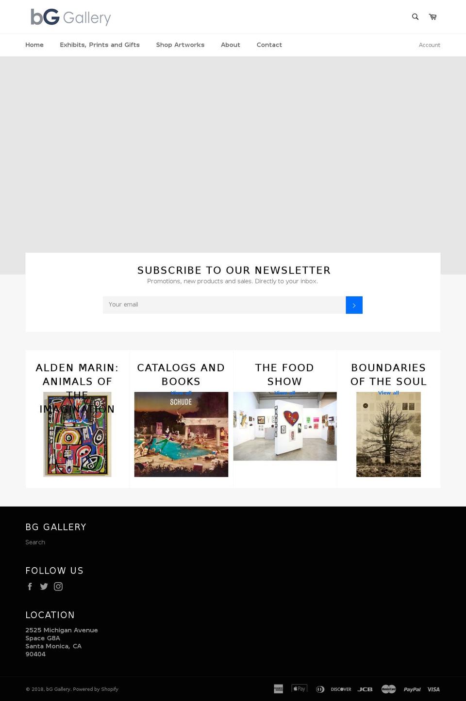 bggalleryshop.com shopify website screenshot