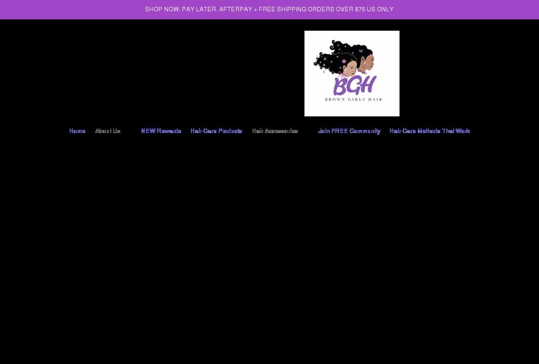 bghaircare.com shopify website screenshot