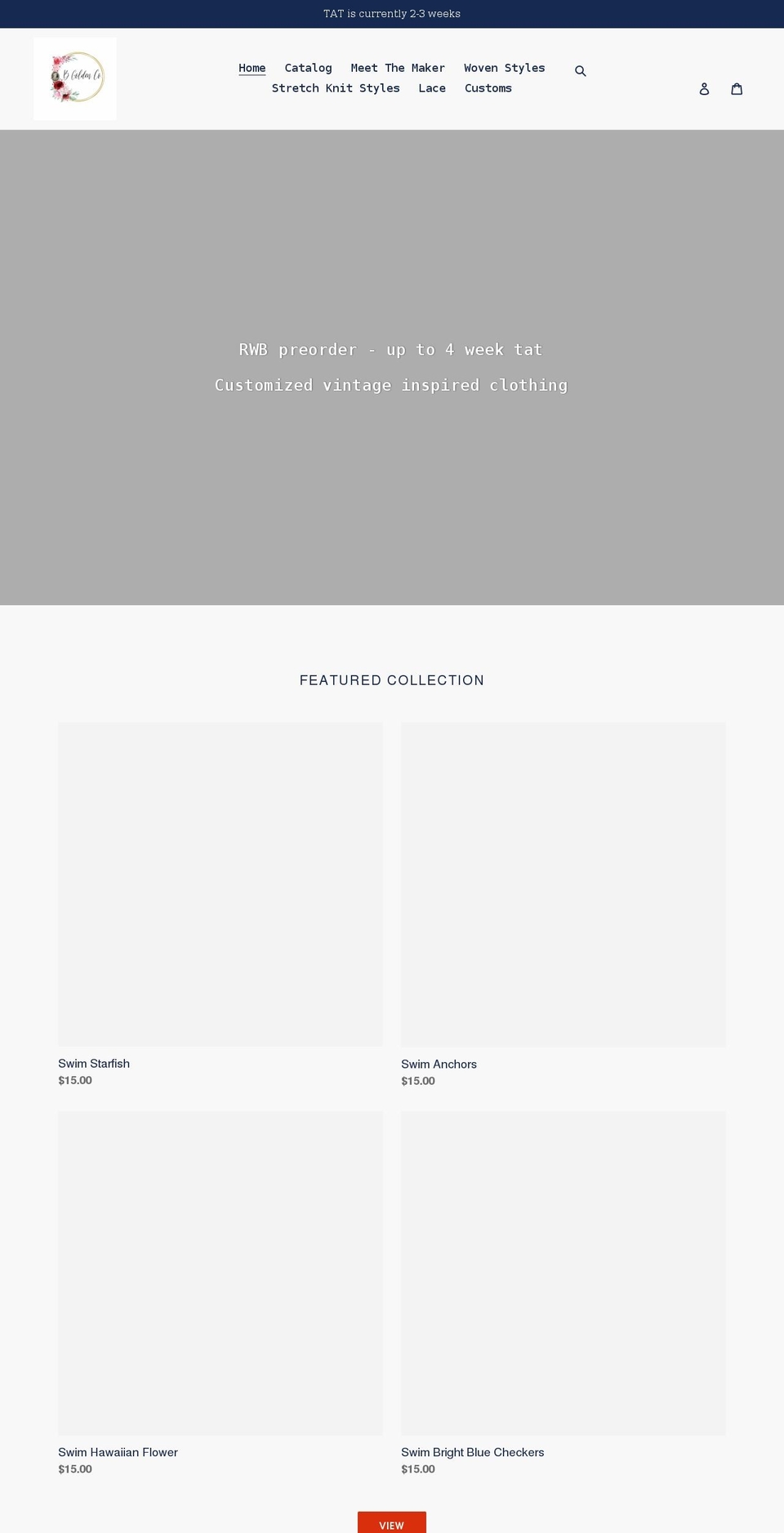 bgoldencompany.com shopify website screenshot