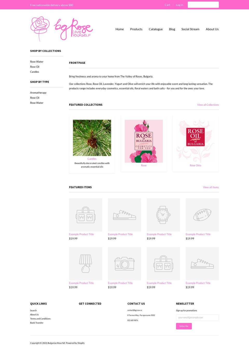 bgrose.nz shopify website screenshot