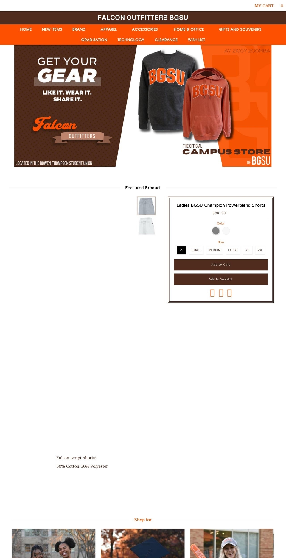 bgsufalconoutfitters.com shopify website screenshot